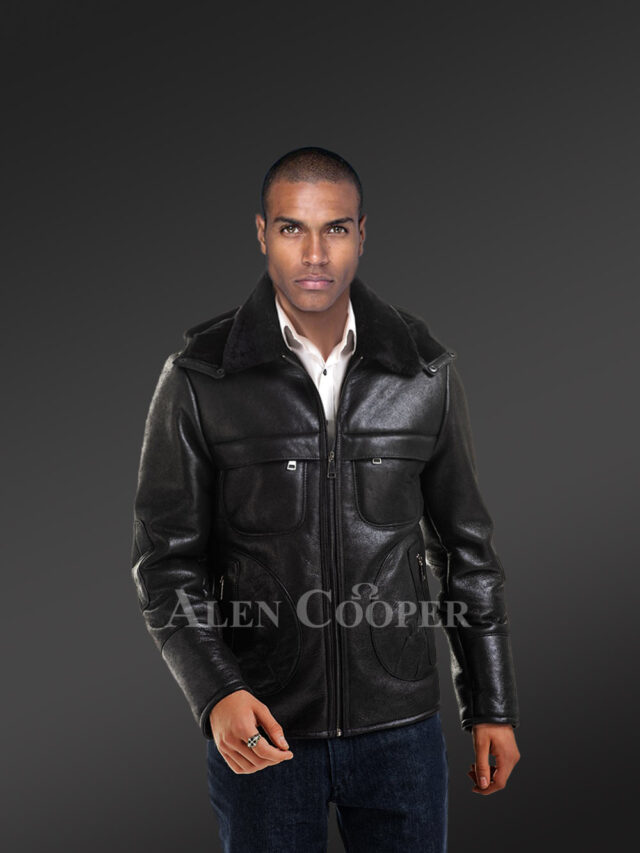 Premium Shearling Coat in Black for Men is a New Addition to Smart Wear