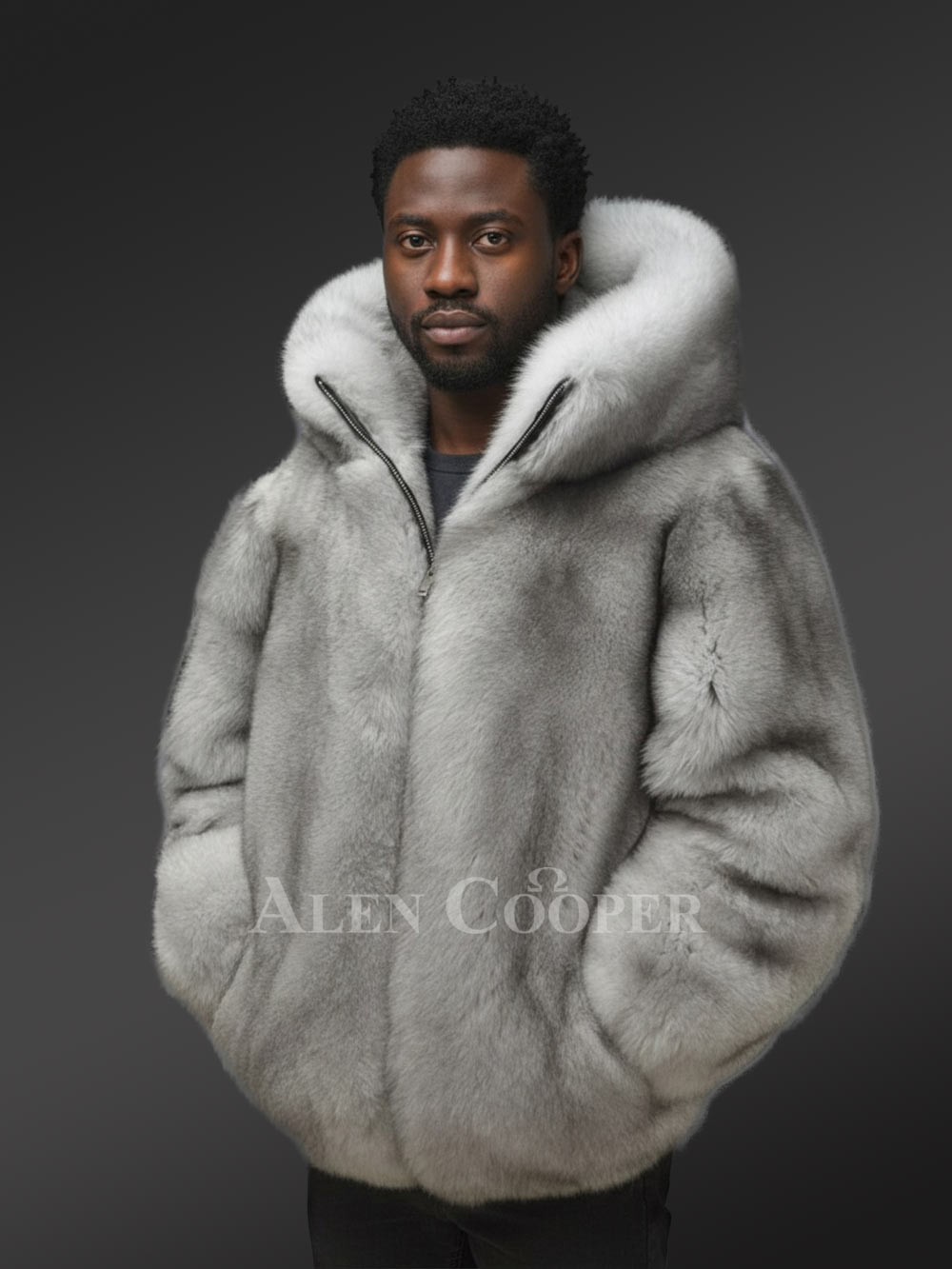 Mens Full Skin Fox Fur Jacket for Trendsetting Looks