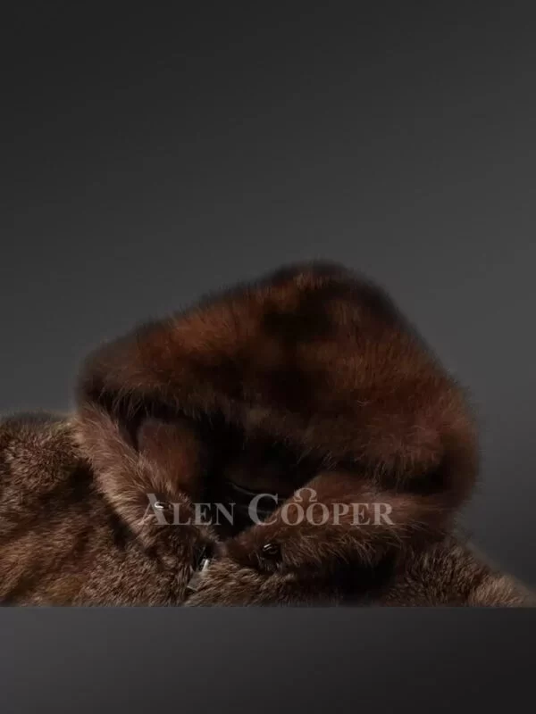 Men Fullskin Mink Fur Coat - Image 7