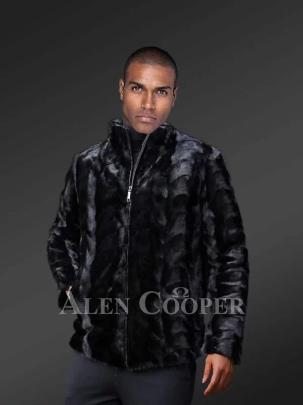 Black Mink Jacket for Men - Image 3