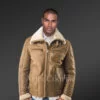 Men’s Genuine Sheepskin Shearling Bomber Jacket