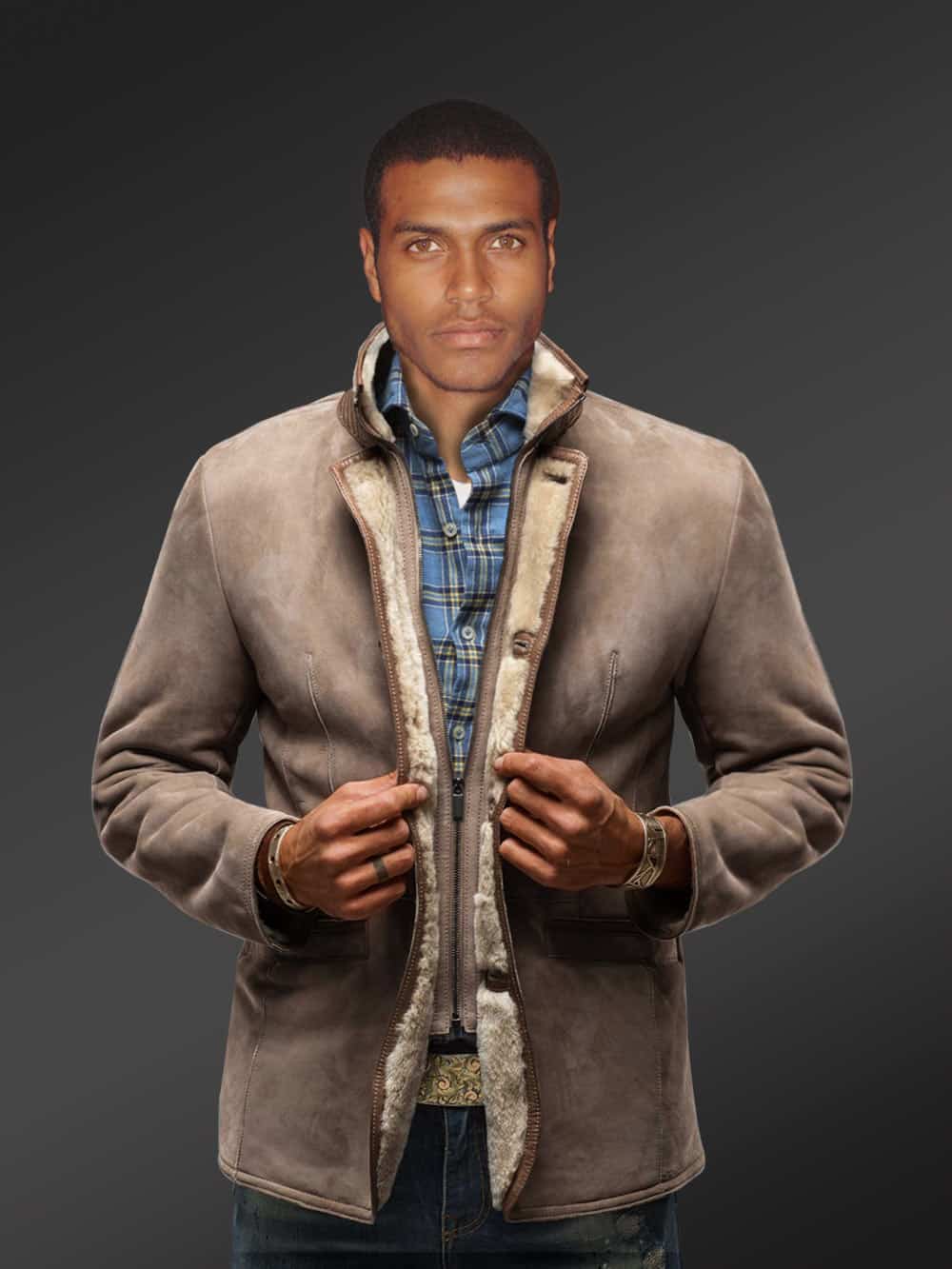 Leather clearance sheepskin jacket