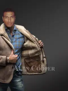 Mens Rex Rabbit Pea Coat