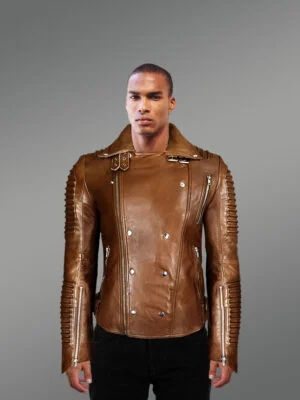 Men’s Italian Leather Moto Biker Jacket