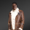 Suede Fitted Lamb Fur Jacket for Men