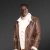Suede Fitted Lamb Fur Jacket for Men