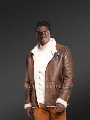 Suede Fitted Lamb Fur Jacket for Men