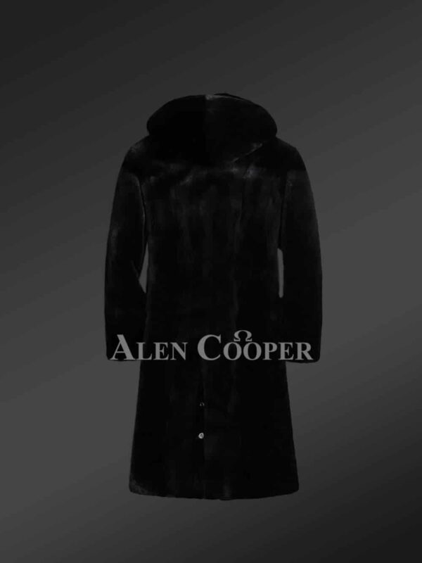 Full Skin Mink Fur Long Coat with Hood - Image 6
