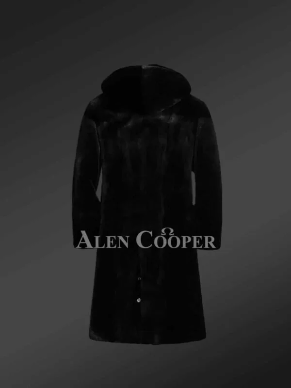 Full Skin Mink Fur Long Coat with Hood - Image 6