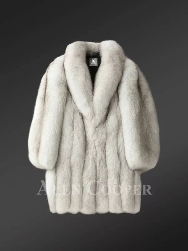 Mens Fox Fur White Coat Brings Unparallel Elegance and Comfort - Image 4