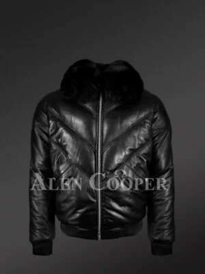 Men Leather Bomber