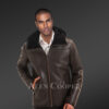 Men’s Real Stylish Shearling Jackets in Coffee