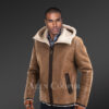 Men’s Real Stylish Shearling Jackets in brown