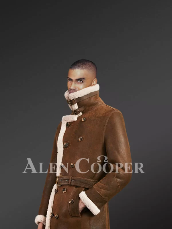 Long Sheepskin Shearling Coat - Image 3