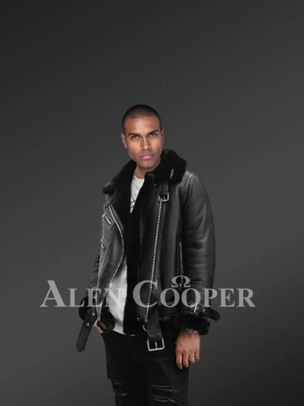 Men’s Genuine Shearling Jackets in Black to Redefine Your Appeal - Image 3