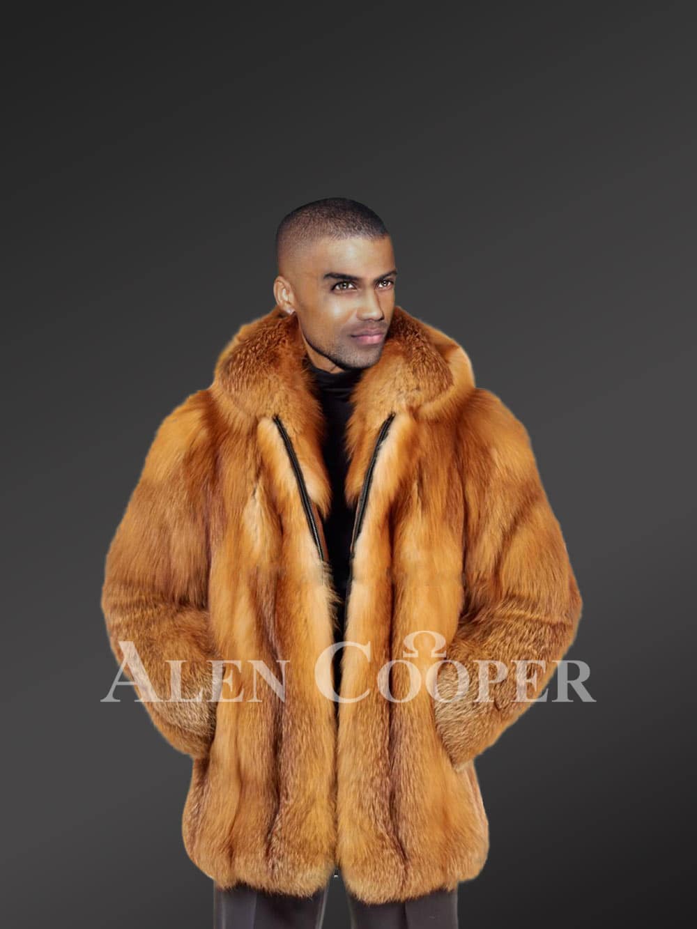 Real fox fur coat with superior warmth
