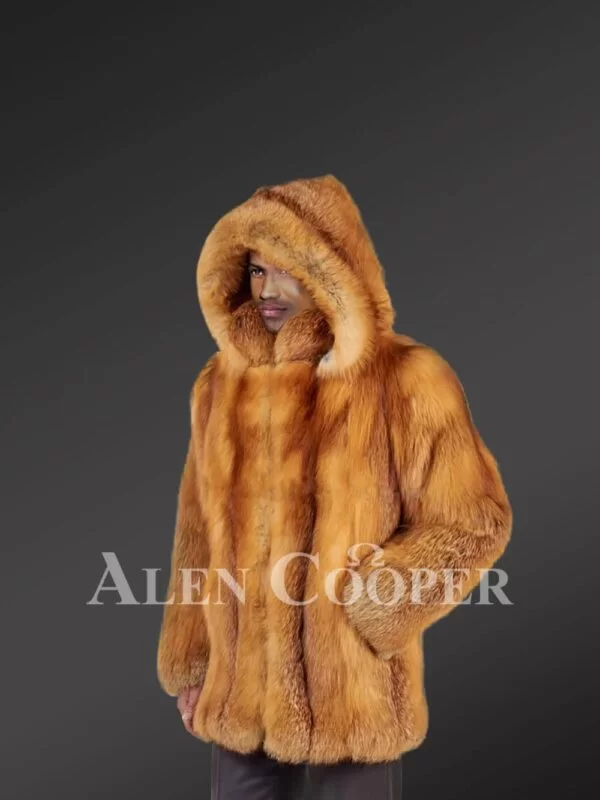 Fox Fur Coat with Hood and Collar – A Perfect Winter Outfit - Image 4