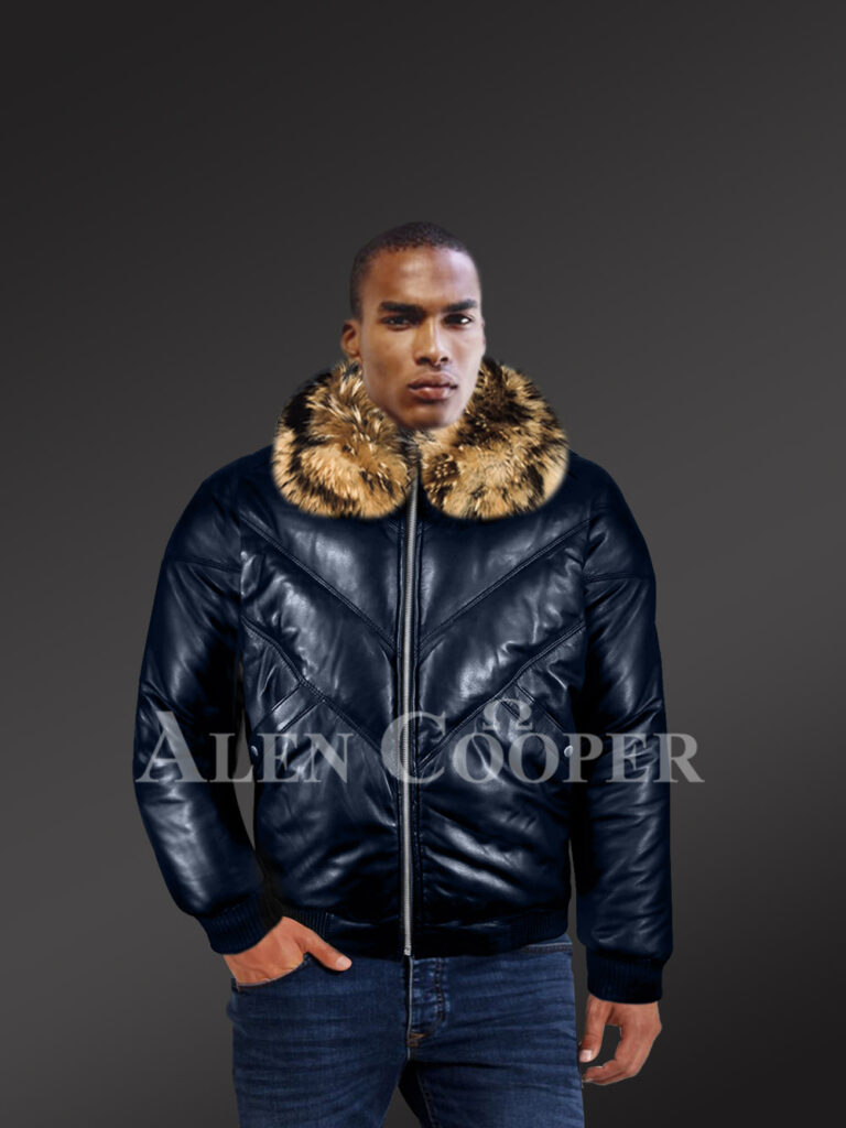Male Haining Fashion Imitation Raccoon Fur Parker Clothing Mid-length Detachable Liner Fur Coat