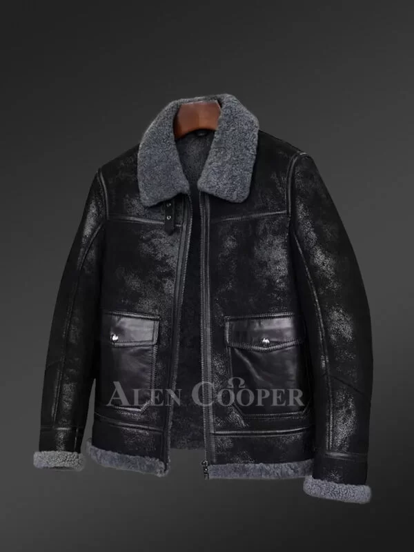 Men’s Original Shearling Coats in Black for Style and Sophistication - Image 3