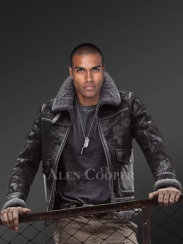 Men’s original shearling coats in black for style and sophistication