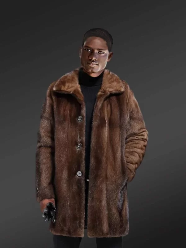 Full skin Mink Fur Coat for Men - Image 5