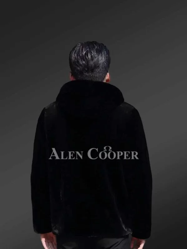 Full Skin Mink Fur Jacket with Hood - Image 3