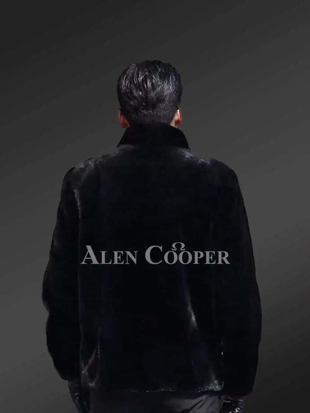 Coat in Mink Fur in a Classic Pitch-Black Shade - Image 4