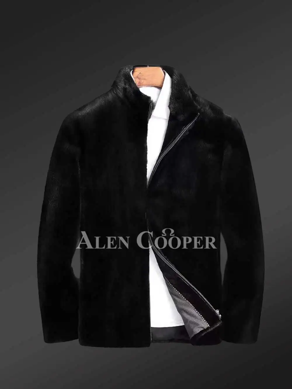 Coat in Mink Fur in a Classic Pitch-Black Shade - Image 5
