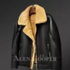 Nappa Shearling Jacket In Black With Patchwork Detailing