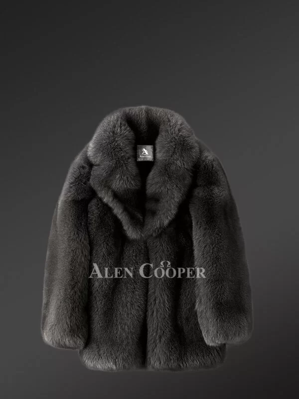 Mens Fox Fur Black Jacket To Look Sophisticated and Stay Warm - Image 3