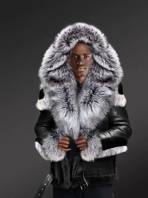 black shearling jackets