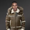 Men Shearling Bomber Jacket