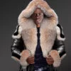 real shearling men coat