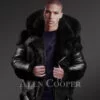 Sheepskin Shearling Biker Jacket with Fur Hood views