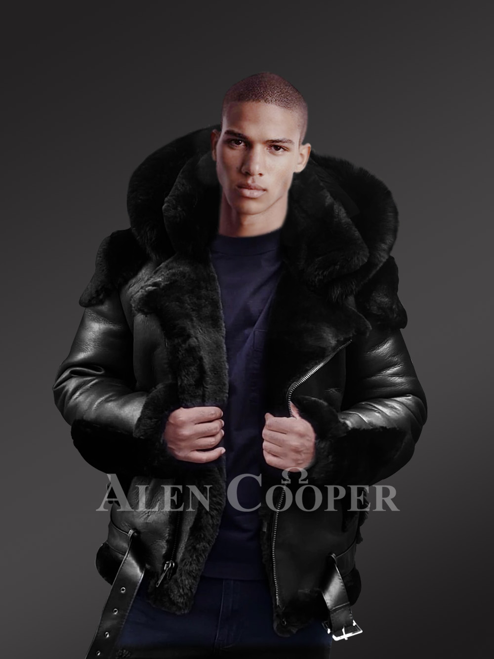 fur trimmed biker jacket
