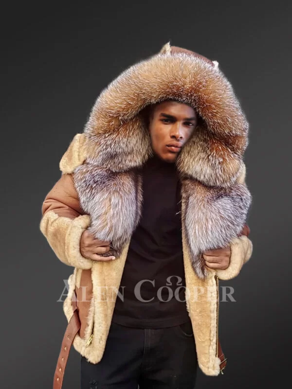 Sheepskin Shearling Coat for Men - Image 4