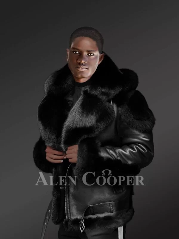 Sheepskin Shearling Men Coat  - Image 4