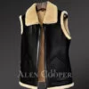 Sleeveless Black shearling jackets