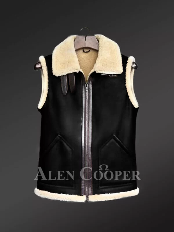 Sleeveless Black shearling