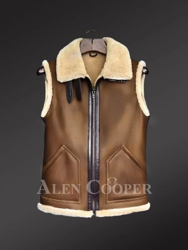 Sleeveless Brown Shearling Jackets to Boost Manly Charm This Winter! - Image 3