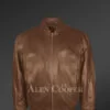 Stylish Bomber Brown Real Leather Jacket for Men