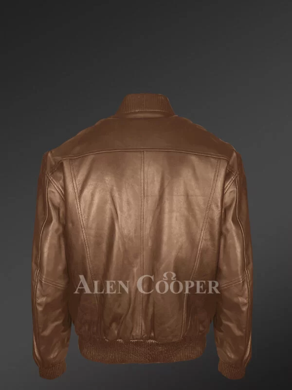 Mens bomber jacket in brown for an all time stylish persona - Image 3