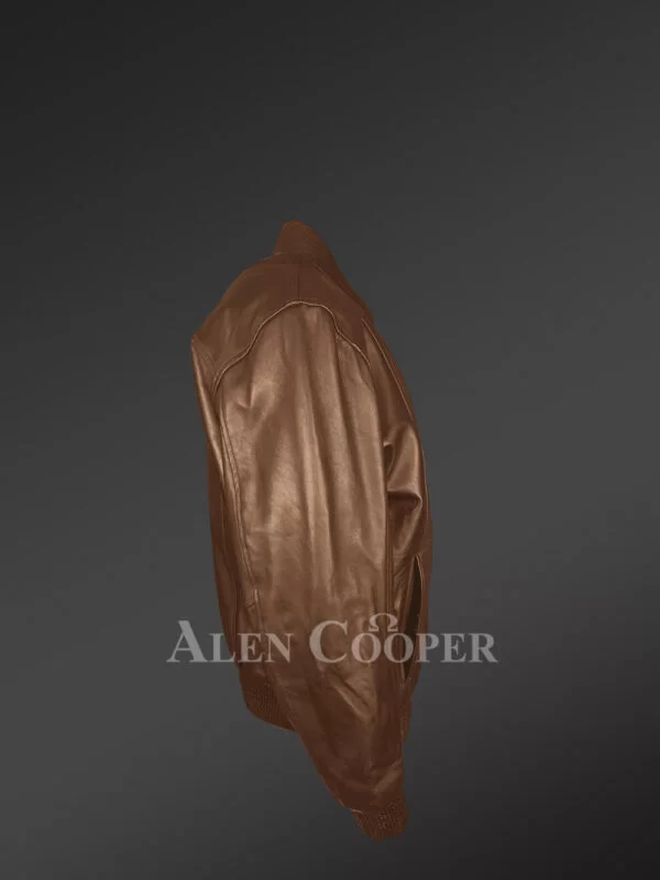 Mens bomber jacket in brown for an all time stylish persona - Image 2