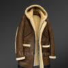 Tan Brown Mid Length Coat is Aesthetically Pleasing Shearling Jacket
