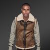 Tan Brown Shearling Vest