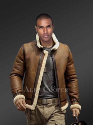 Tan shearling jackets to revolutionize fashion for mens