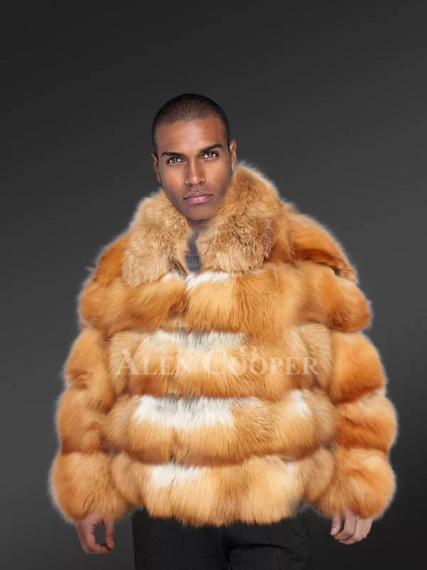 Mens Genuine Fox Fur Bomber – Look Radiant To Dazzle Onlookers - Image 4