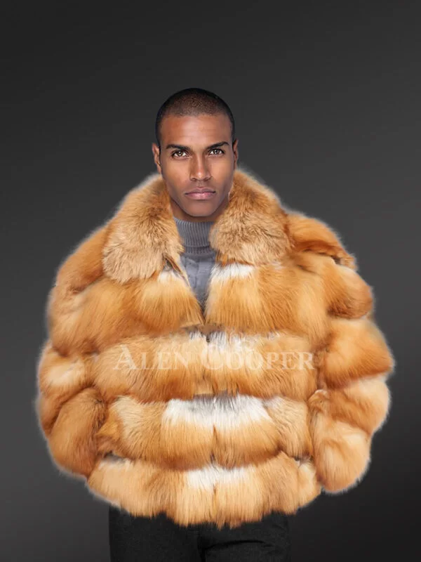 Mens Genuine Fox Fur Bomber – Look Radiant To Dazzle Onlookers - Image 3