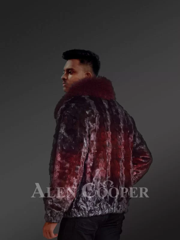 Mink Fur Bomber Jacket in Dual Tone - Image 6