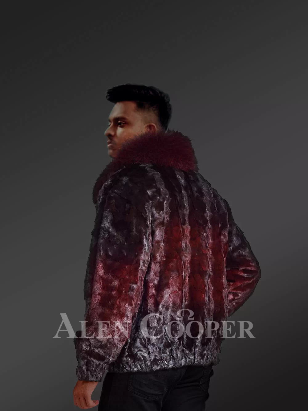 Alen Cooper Men's Arctic Fox Fur Jacket